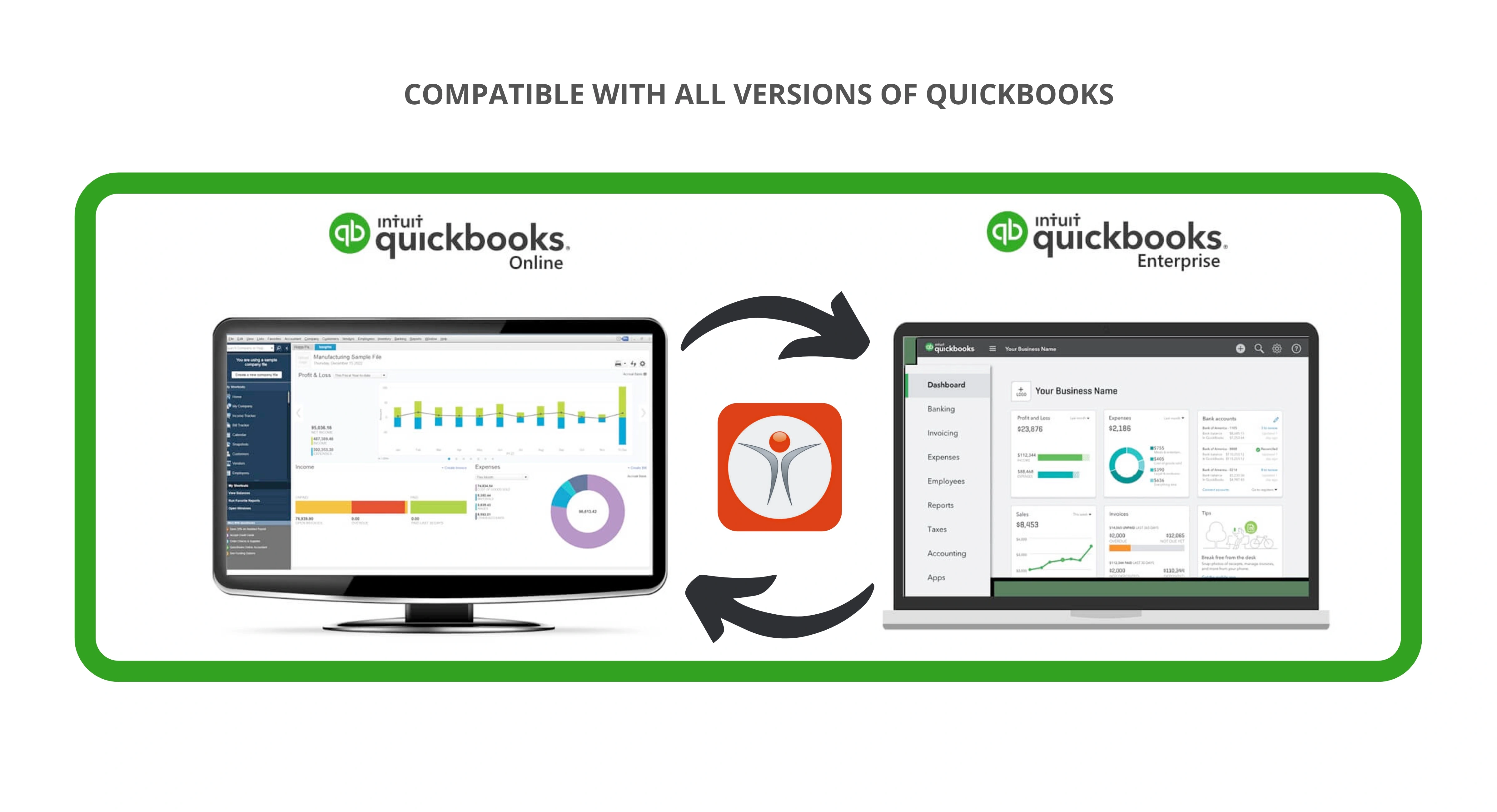 Mobiwork's QuickBooks connector works with all versions of QuickBooks