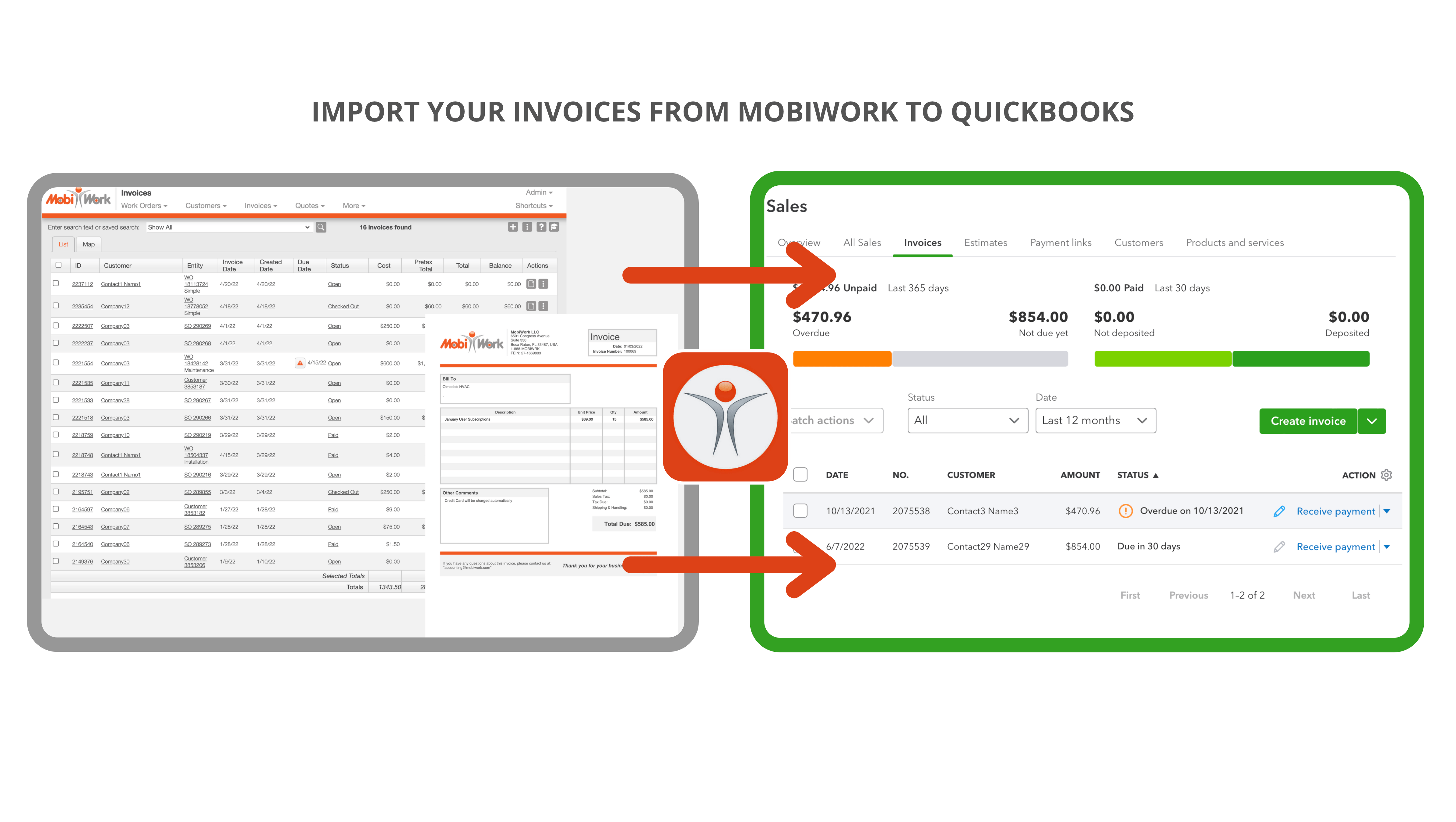 quickbooks connector for invoices